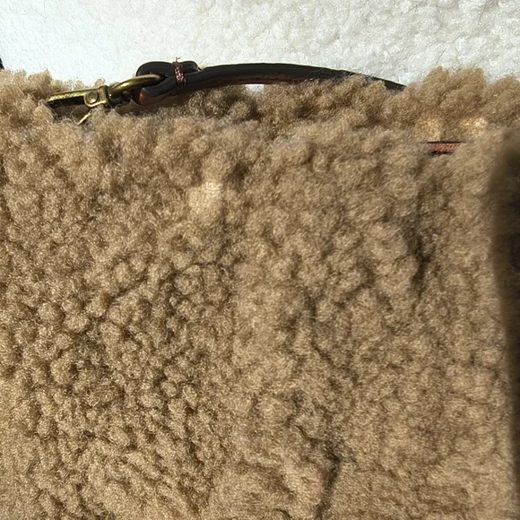 STAUD Tan Natural Bean Shearling Shoulder Bag - Picture 6 of 14